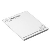 Minimal Cat Doodle Notepad ノートパッド (アングル)
