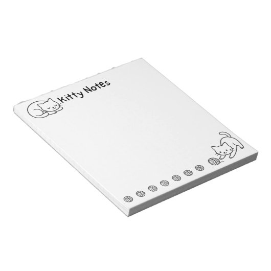 Minimal Cat Doodle Notepad ノートパッド (アングル)