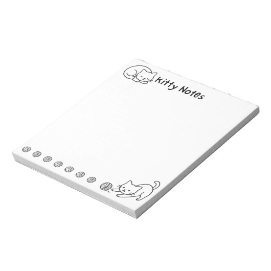 Minimal Cat Doodle Notepad  ノートパッド (回転)