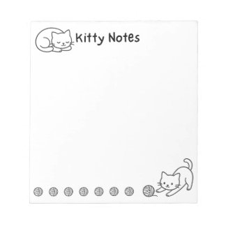 Minimal Cat Doodle Notepad  ノートパッド