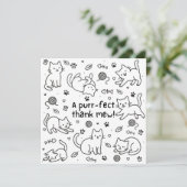 Minimal Cat Doodle Thank You Card (スタンド正面)