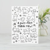 Minimal Cat Doodle Thank You Card サンキューカード (スタンド正面)