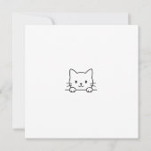 Minimal Cat Doodle Thinking of You Card カード (裏面)