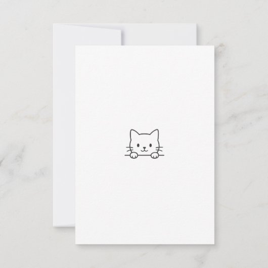 Minimal Cat Doodle Thinking of You Card サンキューカード (裏面)
