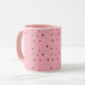Minimal Cat Faces Pattern on Pink – Cute Pastel  マグカップ (正面左)