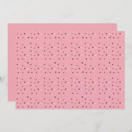 Minimal Cat Faces Pattern on Pink – Cute Pastel 招待状 (正面/裏面)