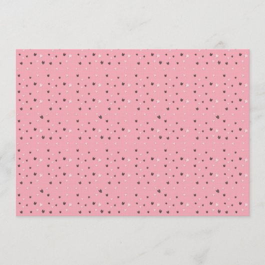 Minimal Cat Faces Pattern on Pink – Cute Pastel 招待状 (正面)