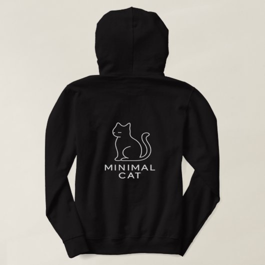 Minimal Cat Hoodie – Line Art Design パーカ (デザイン裏面)