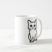 Minimal Cat Silhouette Cup コーヒーマグカップ (正面右)