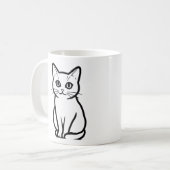 Minimal Cat Silhouette Cup コーヒーマグカップ (正面左)