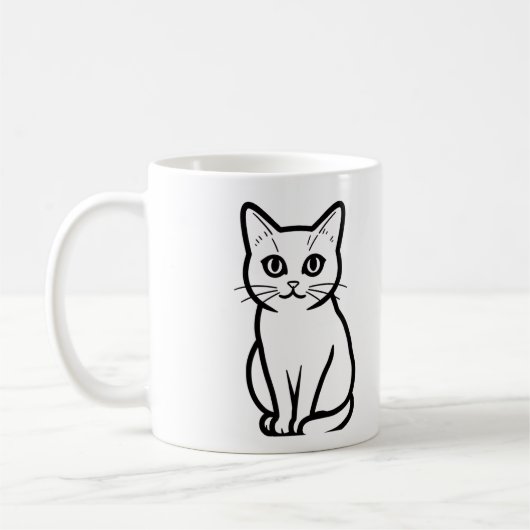 Minimal Cat Silhouette Cup コーヒーマグカップ (左)