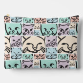 Minimal Cats Line Art Collage アクセサリーポーチ (正面)