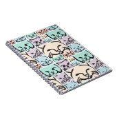 Minimal Cats Line Art Collage ノートブック (右側)