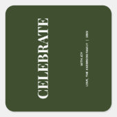 Minimal CELEBRATE | Forest Green Holiday スクエアシール (正面)