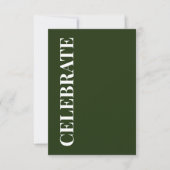 Minimal CELEBRATE | Forest Green Holiday Greeting カード (正面)