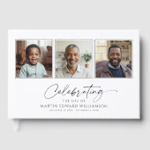 Minimal Celebrating The Life 3 Photos Funeral ゲストブック (正面)