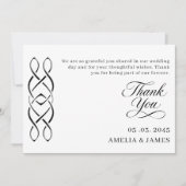 Minimal Celtic Knot Wedding Thank You Card サンキューカード (正面)