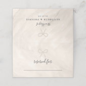 Minimal Champagne Pearl Bow Wedding Escort プレイスカード (外部開封)