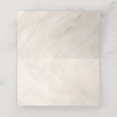 Minimal Champagne Pearl Bow Wedding Escort プレイスカード (内部開封)