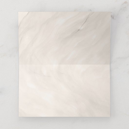 Minimal Champagne Pearl Bow Wedding Escort プレイスカード (内部開封)