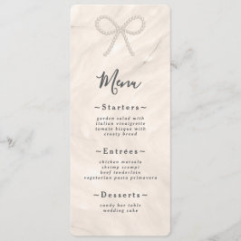 Minimal Champagne Pearl Bow Wedding Reception メニュー