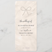 Minimal Champagne Pearl Bow Wedding Reception メニュー (裏面)