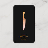 Minimal Chef Black Orange Knife Restaurant 名刺 (正面)