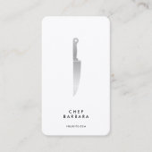 Minimal Chef Caterer Butcher Kitchen Knife White 名刺 (正面)