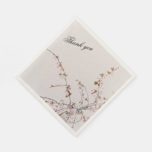 Minimal Cherry Blossom Branches in Glass Vase スタンダードランチョンナプキン (角)