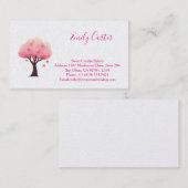 Minimal Cherry Blossom Trendy Business Card 名刺 (正面/裏面)
