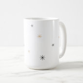Minimal Chic Black + Gold Customizable Snowflake コーヒーマグカップ (正面右)
