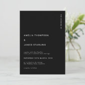 Minimal & Chic Black Modern Simple Wedding 招待状 (スタンド正面)