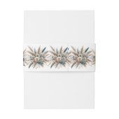 Minimal Chic Dusty Blue White Monogram Pampas Gras 招待状ベリーバンド (裏面例)