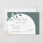 Minimal Chic Eucalyptus Greenery & Gold Accents 出欠カード (正面)