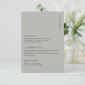 Minimal & Chic Grey Modern Simple Wedding Details エンクロージャーカード (スタンド正面)