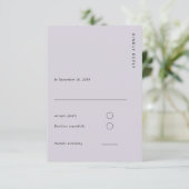 Minimal & Chic Lavender Modern Simple Wedding 出欠カード (スタンド正面)