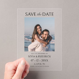 Minimal Chic Photo Wedding Save the Date Card アクリル招待状
