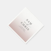 Minimal Chic Rose Gold monogram Wedding スタンダードカクテルナプキン (角)