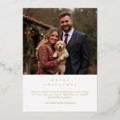 Minimal Chic Winter Christmas Tree Wedding Save 箔シーズンカード (裏面)