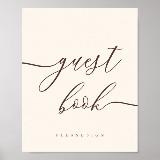 Minimal Chocolate Brown Celebration Guest ポスター (正面)