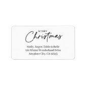 Minimal Christmas Address Label | Simple White ラベル (正面)