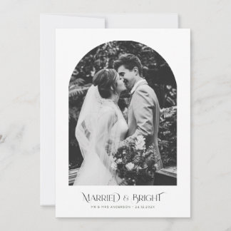 Minimal Christmas Arch Wedding Announcement カード