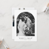 Minimal Christmas Arch Wedding Announcement カード (正面/裏面インサイチュ)