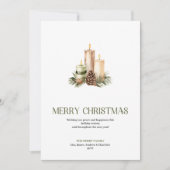 Minimal Christmas Candles Soft Pastel Holiday Card シーズンカード (正面)