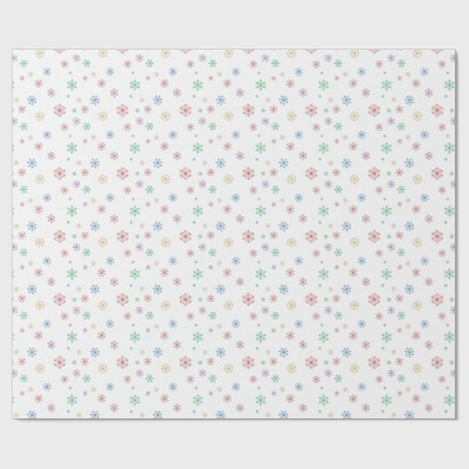 Minimal Christmas Coloured Snowflakes Packaging ラッピングペーパー (フラット)