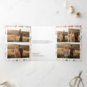 Minimal Christmas Family Photo Collage Greetings 三つ折りカード (内部)