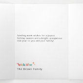 Minimal Christmas Family Photo Collage Greetings 三つ折りカード (内部中)