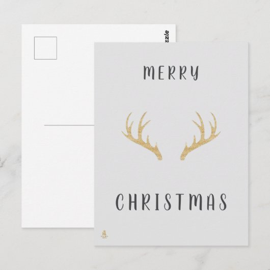 Minimal Christmas Line Art Tree | KaliraArts ポストカード (正面/裏面)