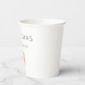 Minimal Christmas Line Art Tree | KaliraArts 紙コップ (左)