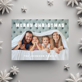 Minimal Christmas Modern Family Photo シーズンカード